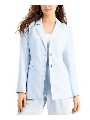 GUESS Женский голубой пиджак с застежкой на 2 пуговицы и зубчатым воротником на подкладке XL