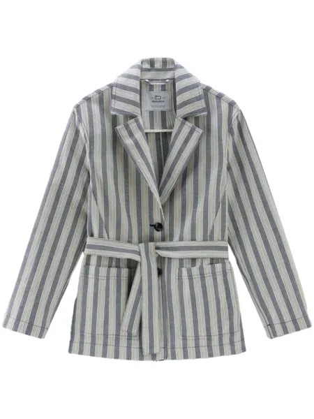 Woolrich рубашка в полоску с поясом, синий