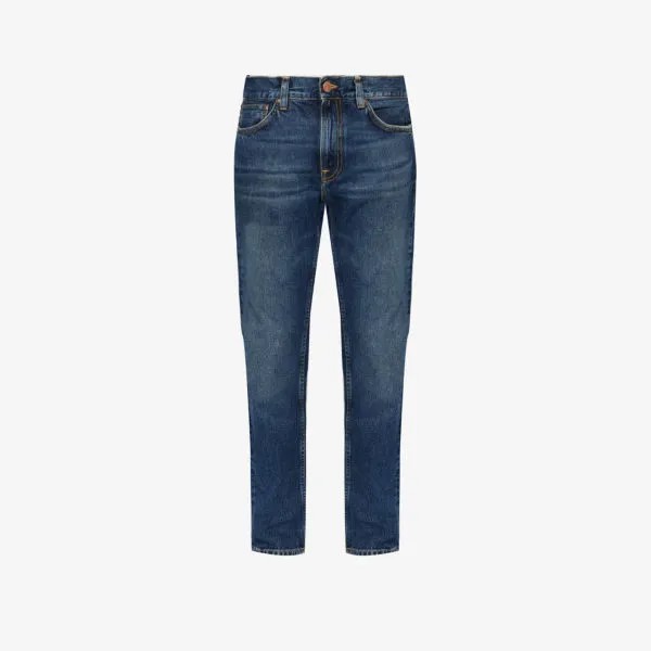 Джинсы прямого кроя со средней посадкой Gritty Jackson Nudie Jeans, синий