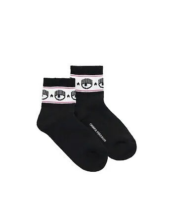 Chiara Ferragni Logomania Black Socks Woman