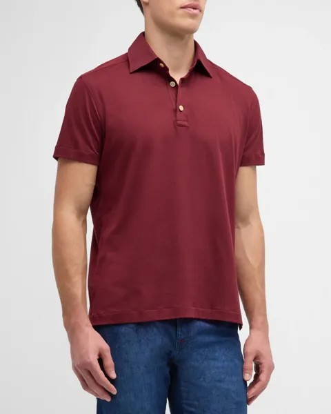 Мужская хлопковая рубашка-поло Kiton, цвет Dk Red