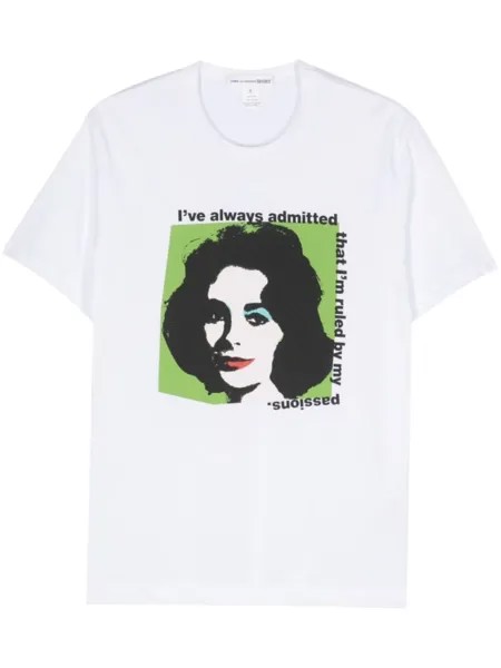 Comme Des Garçons Shirt футболка с графичным принтом, белый