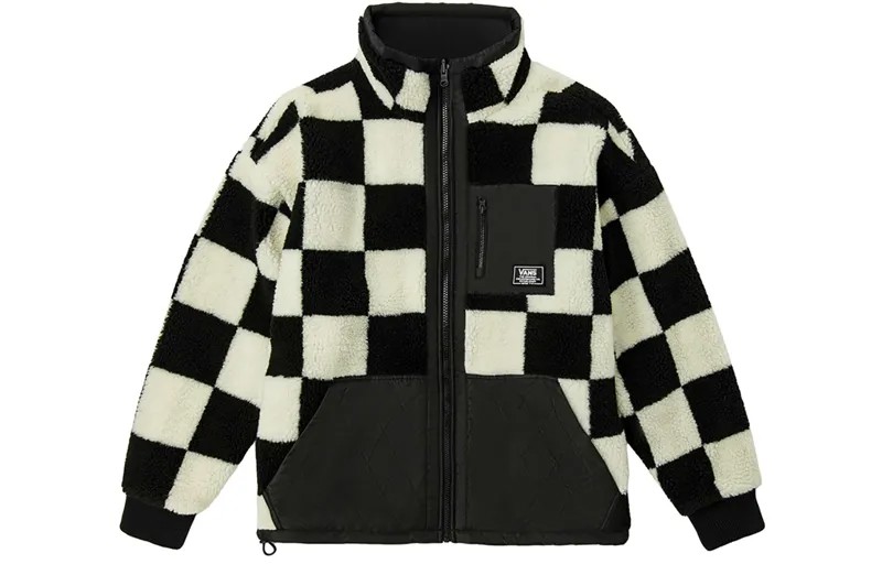Бархатная куртка унисекс Vans, цвет Black/WhiteCheckerboard