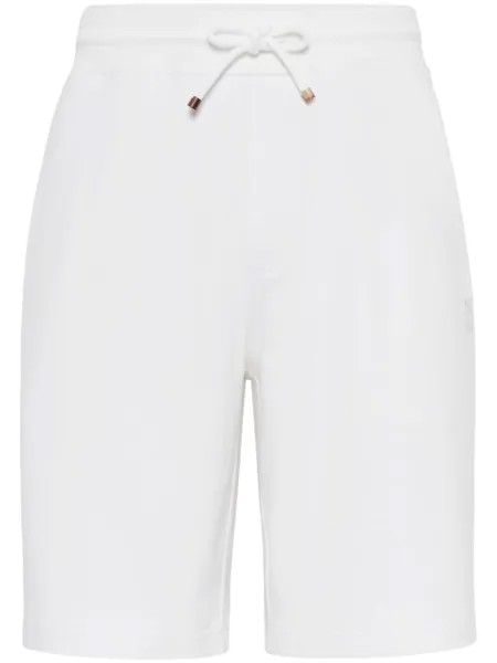 Brunello Cucinelli спортивные шорты с кулиской, белый
