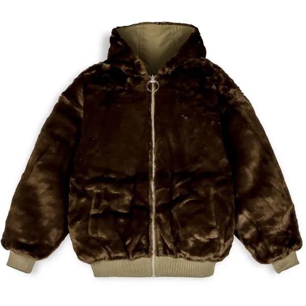 Куртка Grimey Lost Boys Reversible Fur Bomber, коричневый
