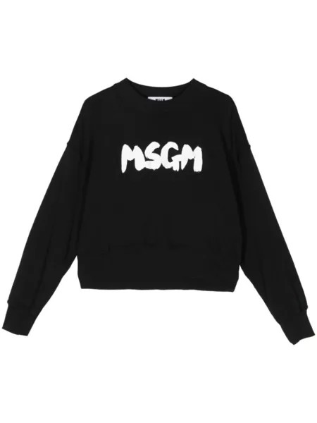 MSGM logo-print cotton jumper, черный