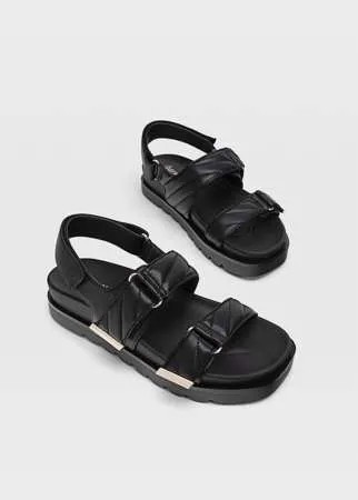 Stradivarius Стеганые Тапочки Черный 39