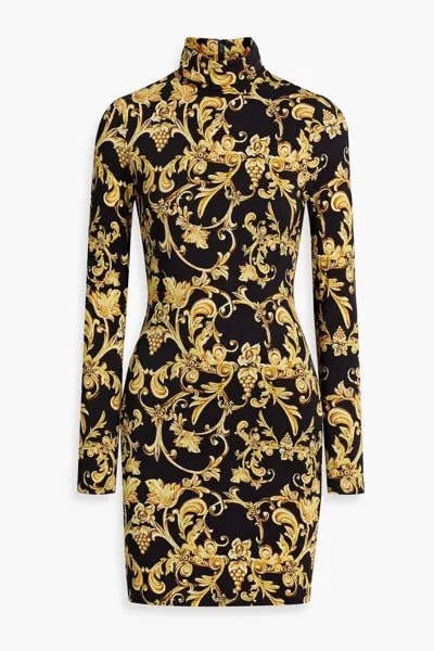 Платье мини Delora из джерси с высоким воротником и принтом Alice + Olivia, желтый