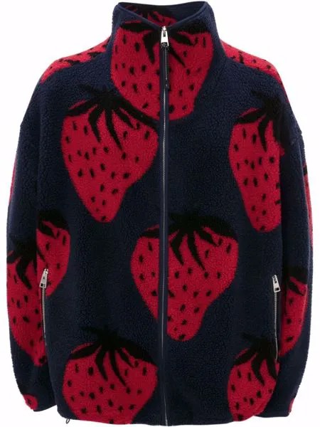 JW Anderson куртка на молнии с принтом Strawberry