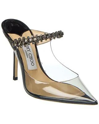 Jimmy Choo Bing 100 Женские туфли из плексигласа и кожи, серые 36,5
