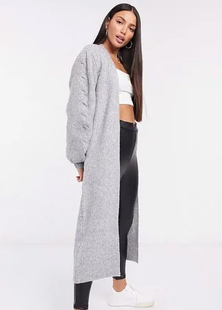 Кардиган макси без застежки ASOS DESIGN Tall-Серый