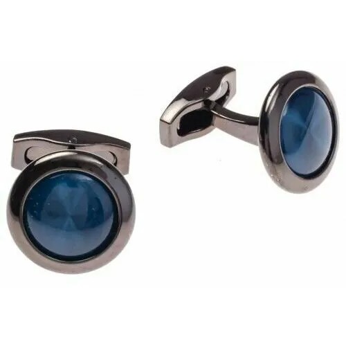 Запонки WowMan Jewelry, черный, синий