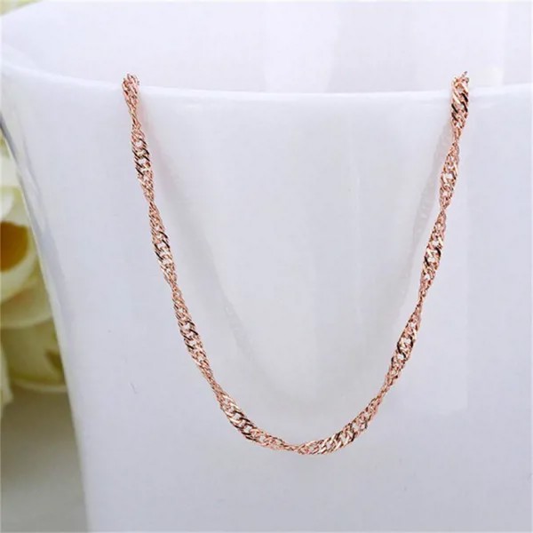 1 шт серебряно-позолоченная волна форма ожерелье леди розовое золото-пластина цепь звено аксессуар