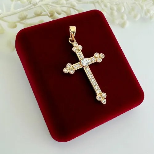 Крестик XUPING JEWELRY, фианит, золото