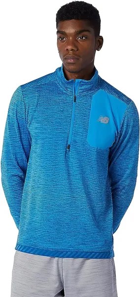 Лонгслив для бега New Balance Men's Nb Half Zip, светло-синий