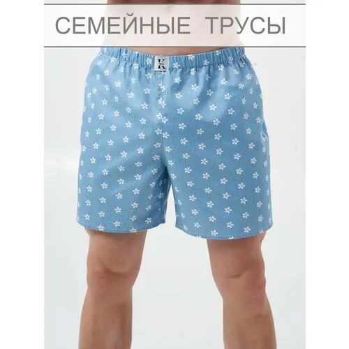 Трусы silaK, размер 52, голубой, белый