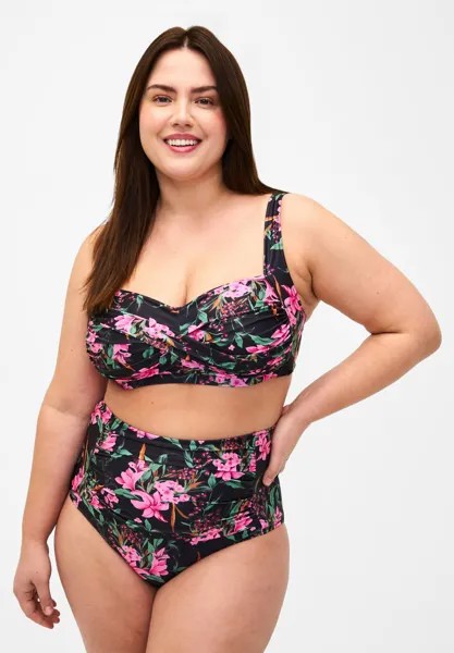 Плавки бикини EXTRA HIGH-WAISTED WITH PRINT Zizzi, цвет palm leaf aop