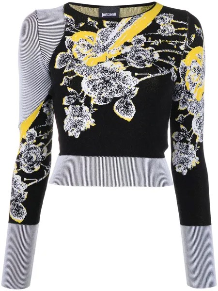Just Cavalli свитер с жаккардовым цветочным узором