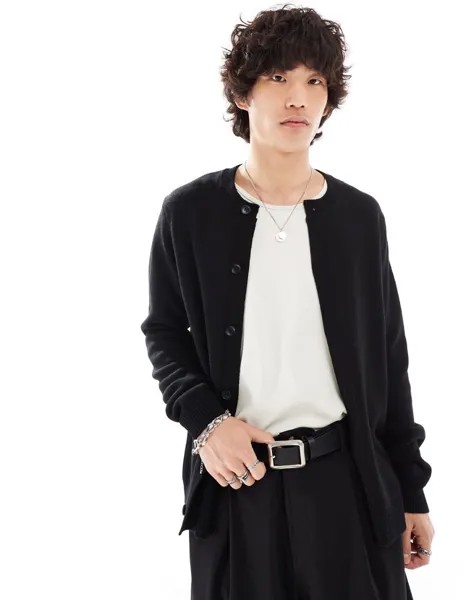 ASOS DESIGN — черный вязаный кардиган с круглым вырезом