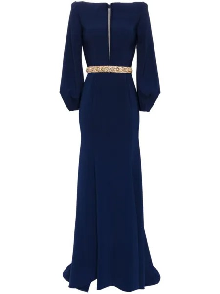 Jenny Packham платье Layla с кристаллами, синий