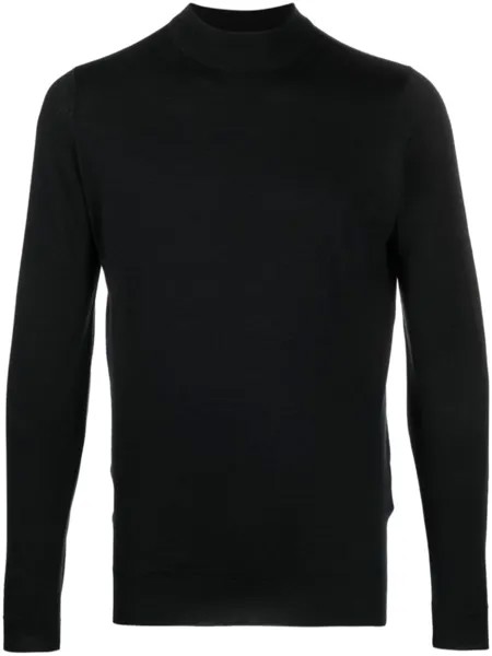 John Smedley джемпер с отворотной горловиной, черный