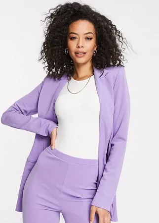 Трикотажный однобортный пиджак сиреневого цвете ASOS DESIGN Tall-Фиолетовый цвет