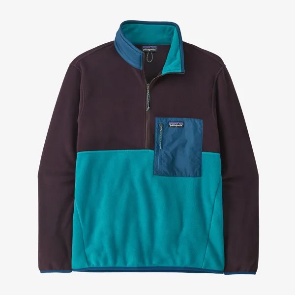 Мужской флисовый пуловер с молнией 1/2 Microdini Patagonia, цвет Belay Blue