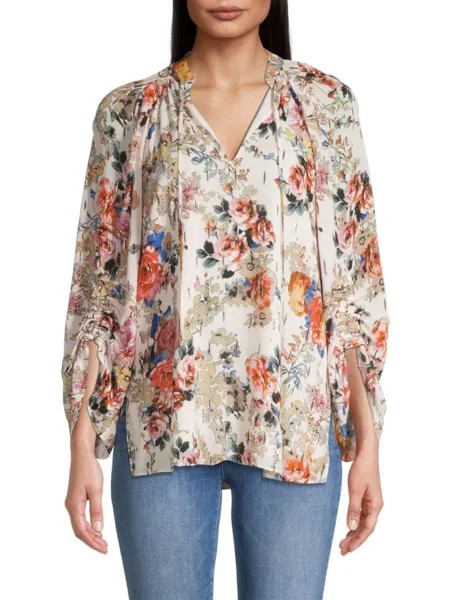 Блузка с длинными рукавами и цветочным принтом Ungaro, цвет Ivory Multi