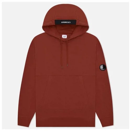 Мужская толстовка C.P. Company Logo Hoodie Diagonal Raised Fleece бордовый, Размер M