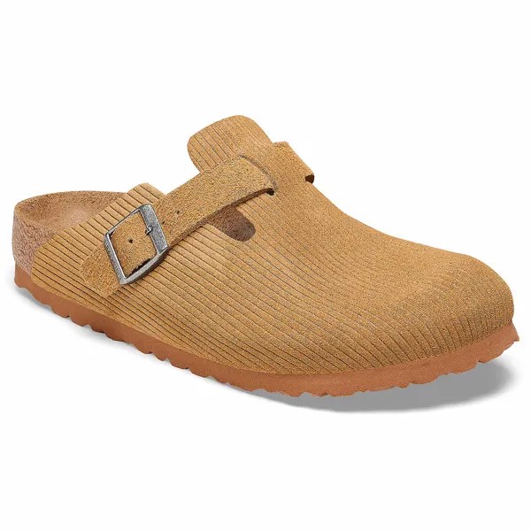Тапочки Birkenstock Sandale Boston Suede Embossed, светло-коричневый