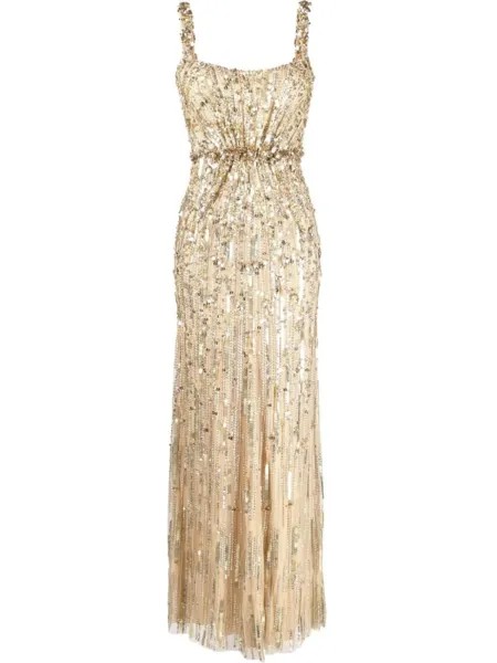 Jenny Packham вечернее платье с пайетками, золотой