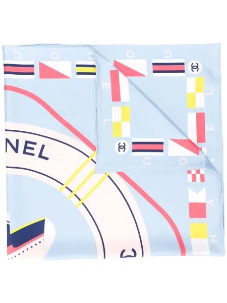 Chanel Pre-Owned платок с графичным принтом и логотипом CC
