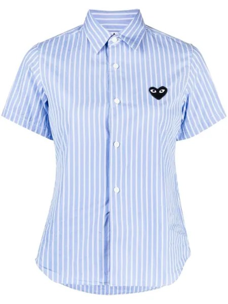 Рубашка в полоску с короткими рукавами Comme Des Garçons Play, синий