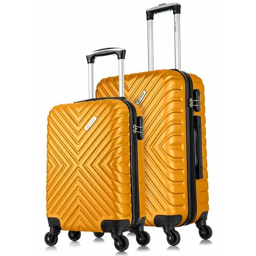 Комплект чемоданов L'case New Delhi, 2 шт., 61 л, размер S/M, оранжевый