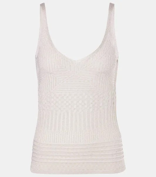 Майка из металлизированного джерси Missoni, цвет white plus gold base