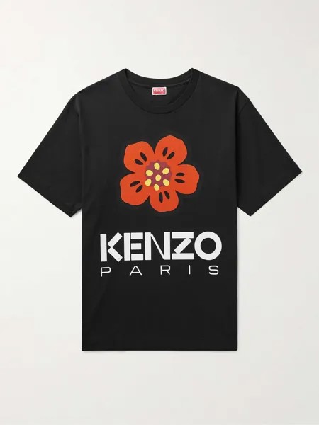 Футболка из хлопкового джерси с логотипом KENZO, черный