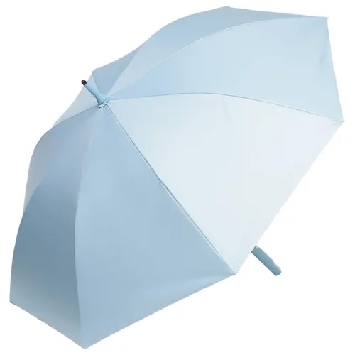 Зонт - трость полуавтоматический «Однотонный», ветроустойчивый, 8 спиц, R = 58 см, цвет голубой/чёрный