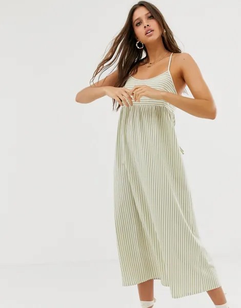 Свободный сарафан миди в полоску ASOS DESIGN-Мульти