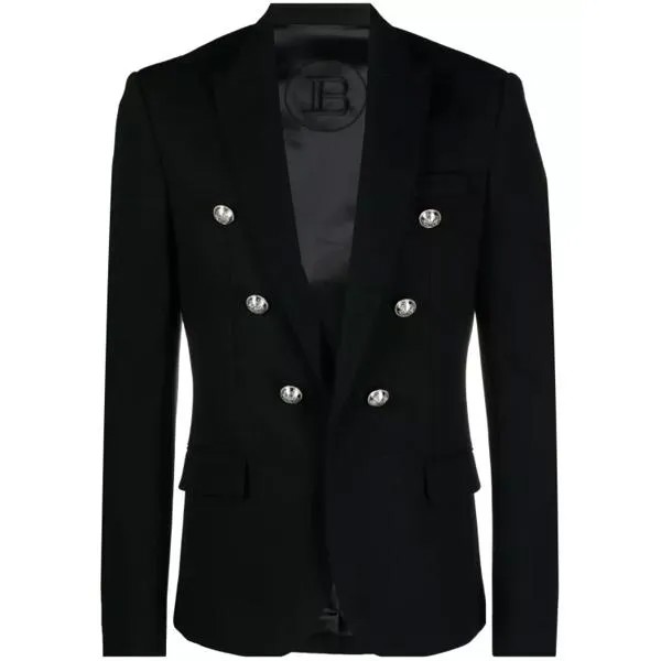 Куртка embossed-button open-front blazer Balmain, черный