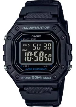 Японские наручные  мужские часы Casio W-218H-1B. Коллекция Digital