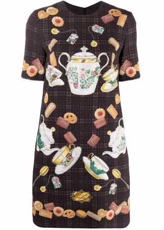 Boutique Moschino платье-футболка с принтом Tea Time