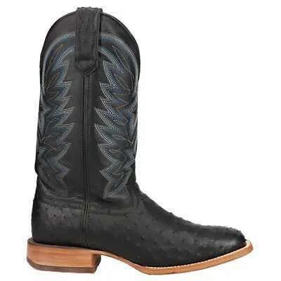 Durango Full Quill Ostrich Square Toe Ковбойские мужские черные классические сапоги DDB0273