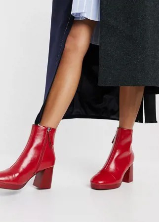 Красные ботинки на подошве ASOS DESIGN Rhona-Красный