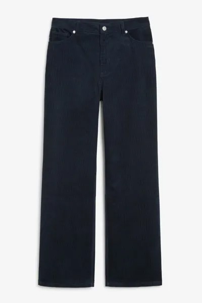 Вельветовые брюки Monki Yoko, темно-синий