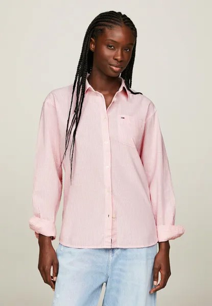 Блузка-рубашка STRIPE BOXY FIT Tommy Jeans, цвет tickled pink stripe