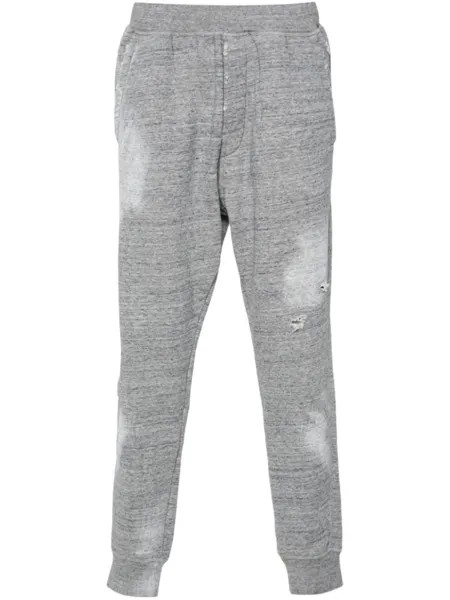 DSQUARED2 спортивные брюки с эффектом потертости, серый