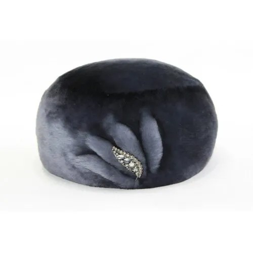 Берет шлем Мария, демисезон/зима, подкладка, размер 58 - 59, синий