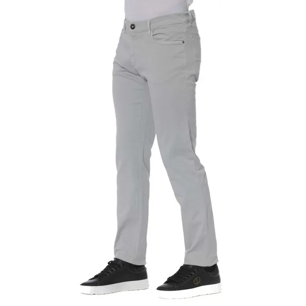 Trussardi Jeans Элегантные мужские джинсы из хлопка стрейч, серый
