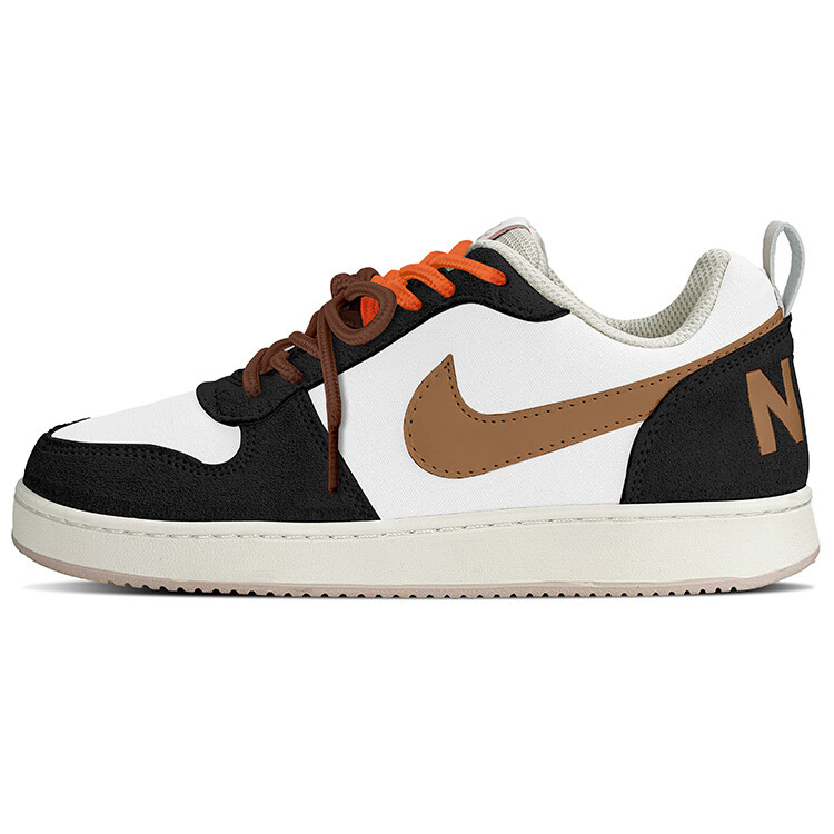 Кроссовки Nike Court Borough Skateboarding Shoes Women's Low-top White, черный/белый/коричневый