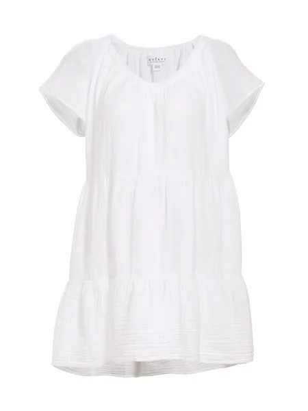 Ярусное мини-платье Eleanor Gauze Velvet by Graham & Spencer, белый